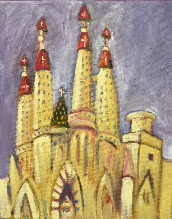 570x723 Sagrada Familia Original Oil - La Sagrada Familia Painting
