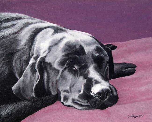 650x523 Stunning Black Lab Painting Artwork For Sale On Fine Art Prints - Lab Painting