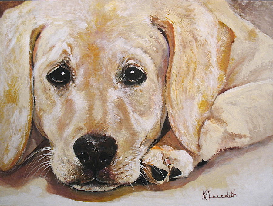 900x681 Yellow Labrador Painting By Kevin Meredith - Lab Painting