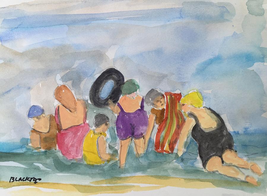 900x662 Labor Day At The Beach Painting By Ken Blacktop Gentle - Labor Day Painting