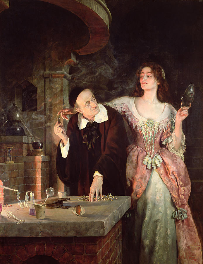 694x900 The Laboratory, 1895 Painting By John Collier - Laboratory Painting
