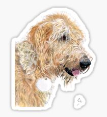 210x230 Labradoodle Painting Amp Mixed Media Stickers Redbubble - Labradoodle Painting