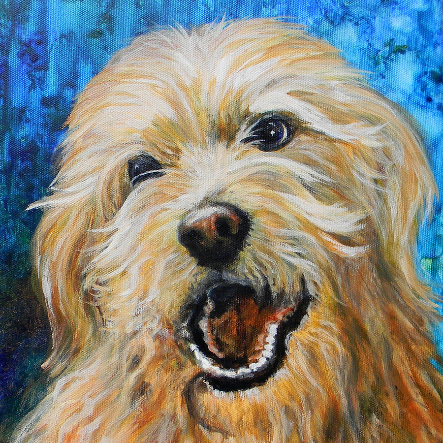 900x900 Labradoodle Painting By Judy Bruning - Labradoodle Painting