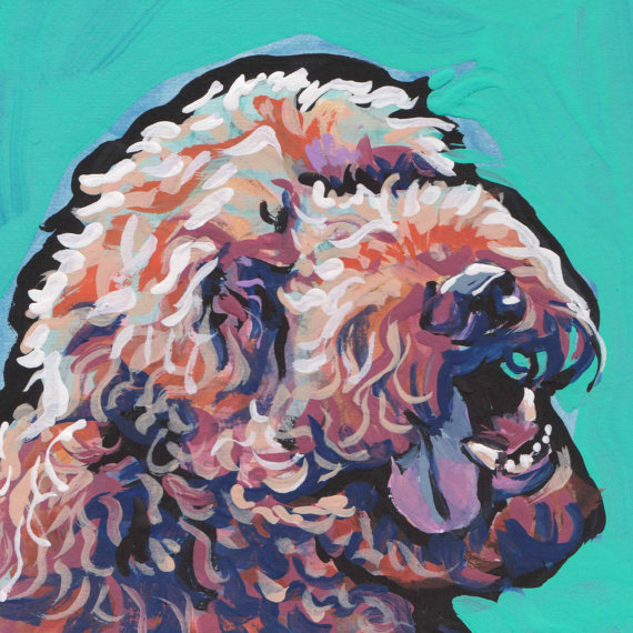 570x570 Labradoodle Golden Doodle Dog Portrait Art Print Of Pop Art - Labradoodle Painting