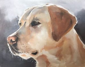 300x237 Labrador Dog Art Print Wall Art From Original Oil Painting By - Labrador Painting