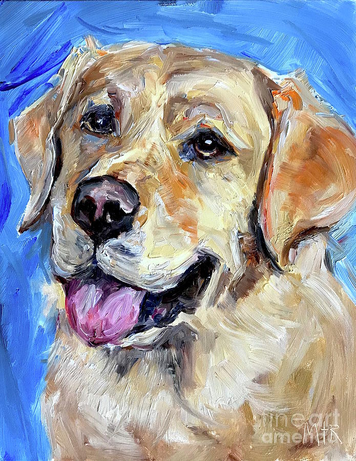 695x900 Yellow Labrador Painting By Maria's Watercolor - Labrador Painting