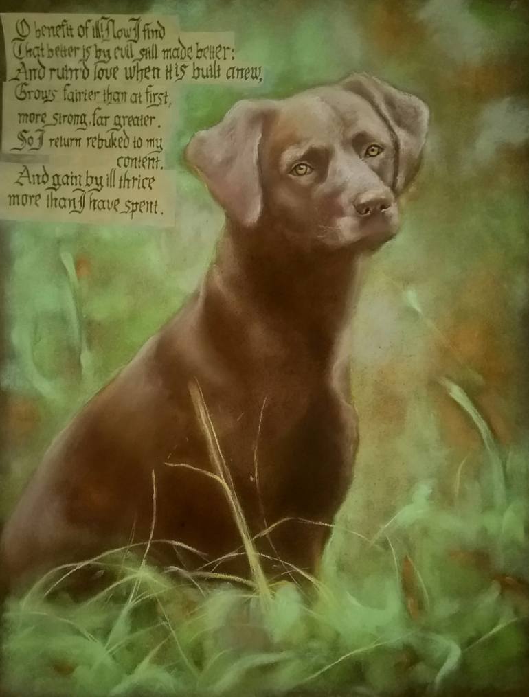 770x1015 Saatchi Art Chocolate Labrador Retriever Painting By Daniela Vasileva - Labrador Retriever Painting