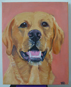 244x300 Dog Portrait Original Oil Painting Of A Yellow Labrador Retriever - Labrador Retriever Painting