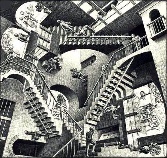 683x650 Pin By Kevin Smith On Art - Labyrinth Stairs Painting