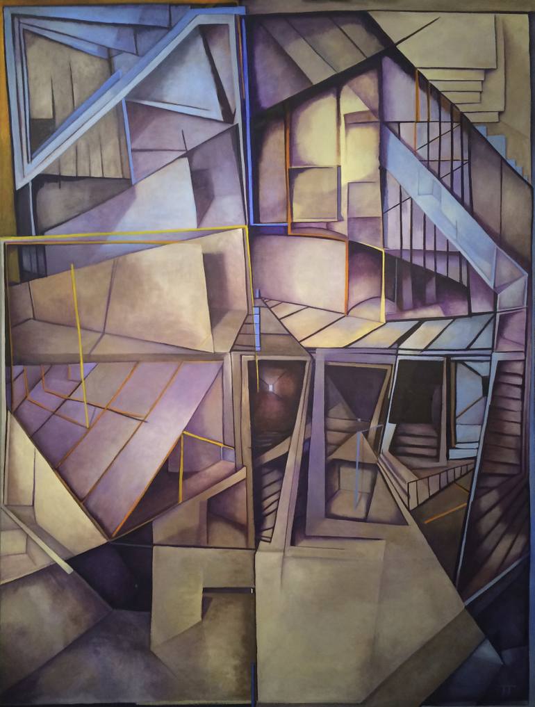 770x1017 Saatchi Art Labyrinth Ii Painting By Jt Thompson - Labyrinth Stairs Painting