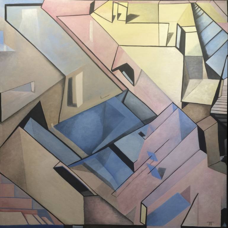 770x770 Saatchi Art Labyrinth Xxi Painting By Jt Thompson - Labyrinth Stairs Painting