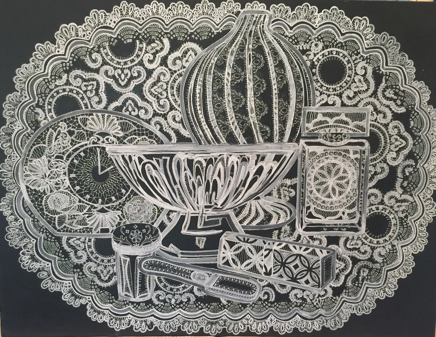 1420x1100 Julie Carcione Lace Painting - Lace Painting