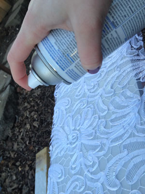 300x400 Refinished Lace Print Dresser - Lace Painting