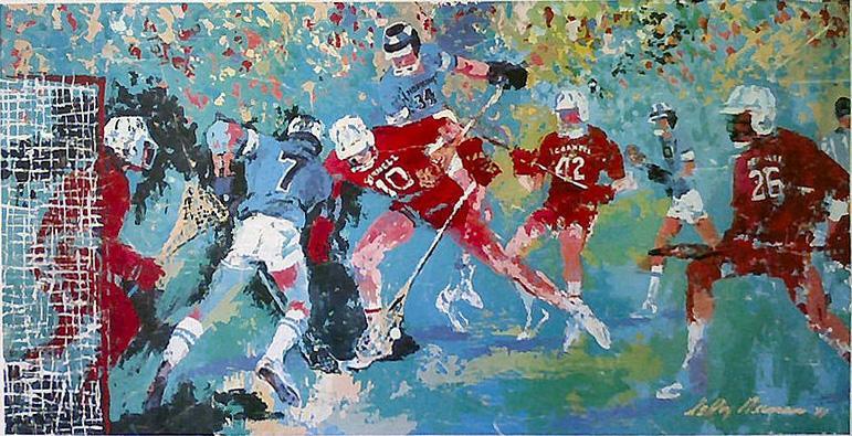771x395 Leroy Neiman La Crosse Painting Framed Paintings For Sale - Lacrosse Painting
