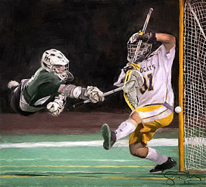300x272 Taylor Lacrosse 2 Painting By Scott Melby - Lacrosse Painting