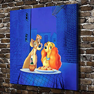 300x300 Lady And The Tramp Hd Canvas Print 24x24 Home Decor Paintings - Lady And The Tramp Painting