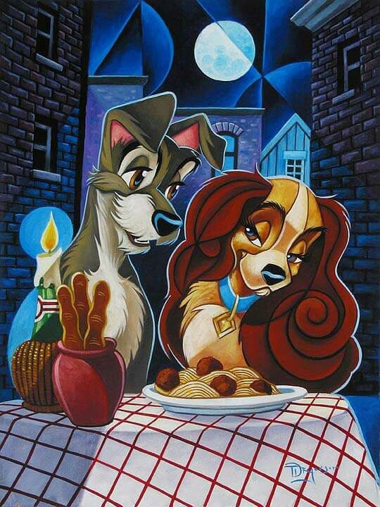 540x720 Lady Tramp Belle Clochard Disney Belle - Lady And The Tramp Painting