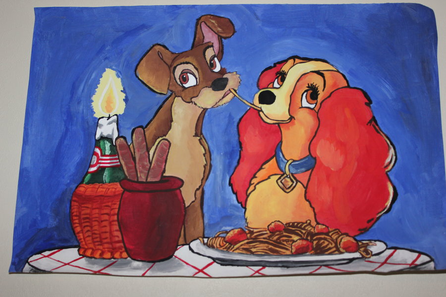 900x600 Lady And The Tramp By Cheyennecooke - Lady And The Tramp Painting