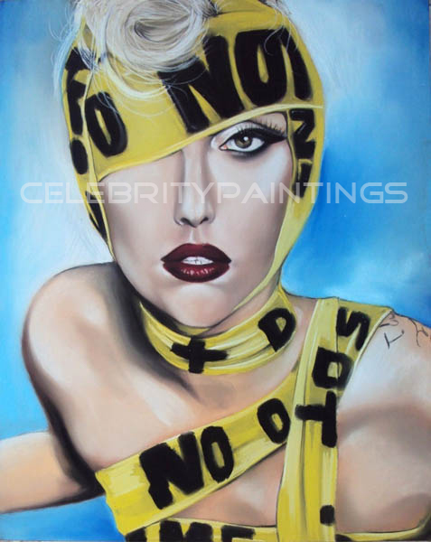 477x600 Lady Gaga Crime Scene Celebrity Paintings - Lady Gaga Canvas Painting