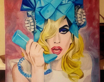 340x270 Lady Musicians Etsy - Lady Gaga Canvas Painting