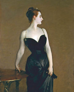242x300 Sargent Madame X Woman In Black Dress Painting Giclee Real Canvas - Lady In Black Dress Painting