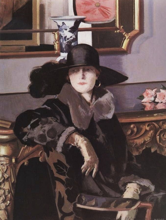 678x897 Lady In Black Painting Francis Cadell Oil Paintings - Lady In Black Painting