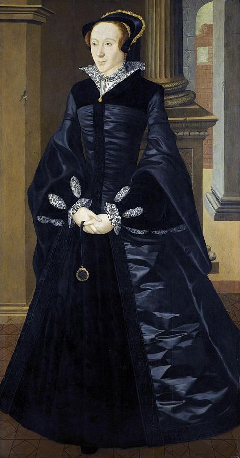 472x900 Portrait Of An Unknown Woman In Black Painting By William Scrots - Lady In Black Painting