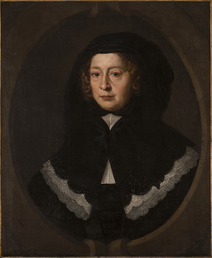 675x822 Portrait Of A Woman With A Black Hood National Museum Of Women - Lady In Black Painting