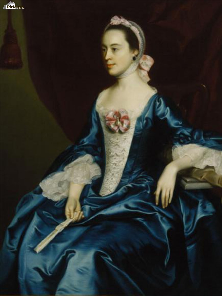 900x1200 Lady In A Blue Dress - Lady In Blue Dress Painting