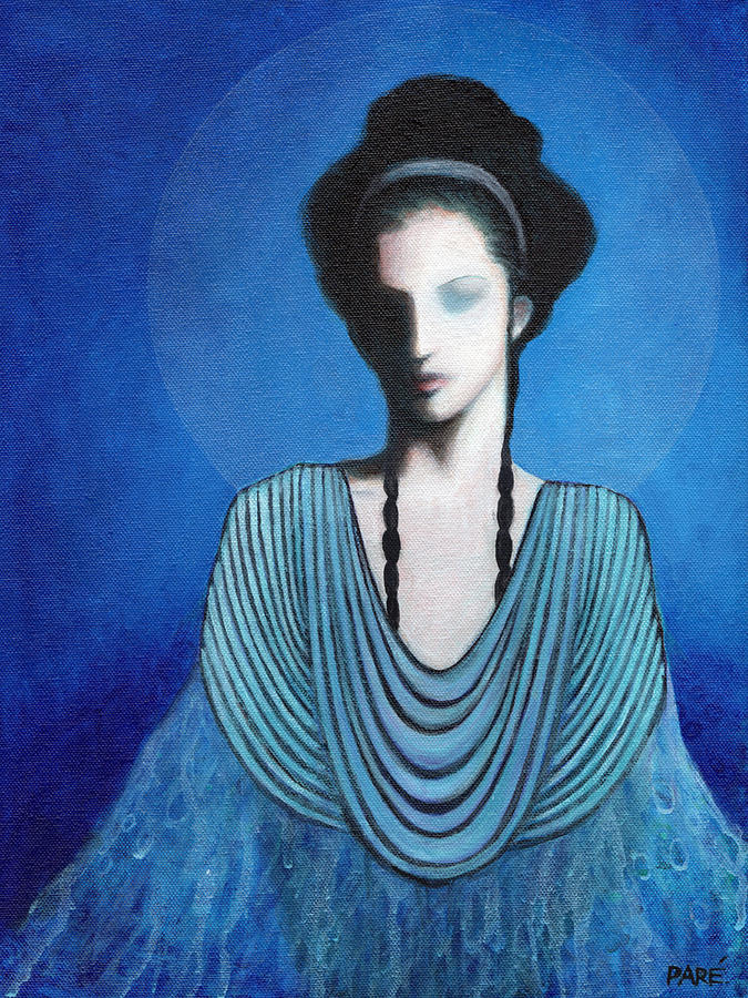 675x900 Lady In Blue Painting By Mariam Pare - Lady In Blue Painting