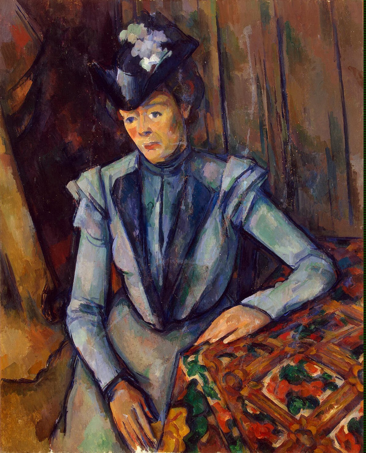 1196x1478 Lady In Blue Painting Cezanne Paul Oil Paintings - Lady In Blue Painting