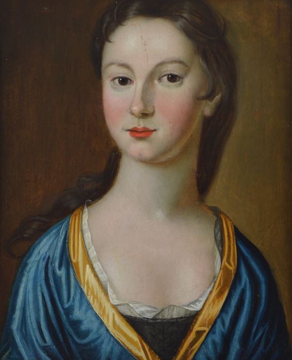 568x700 Old Master School (18th Century) - Lady In Blue Painting