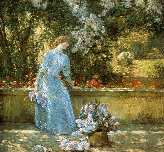 649x600 Lady In The Park (Aka In The Garden), 1897 - Lady In Garden Painting