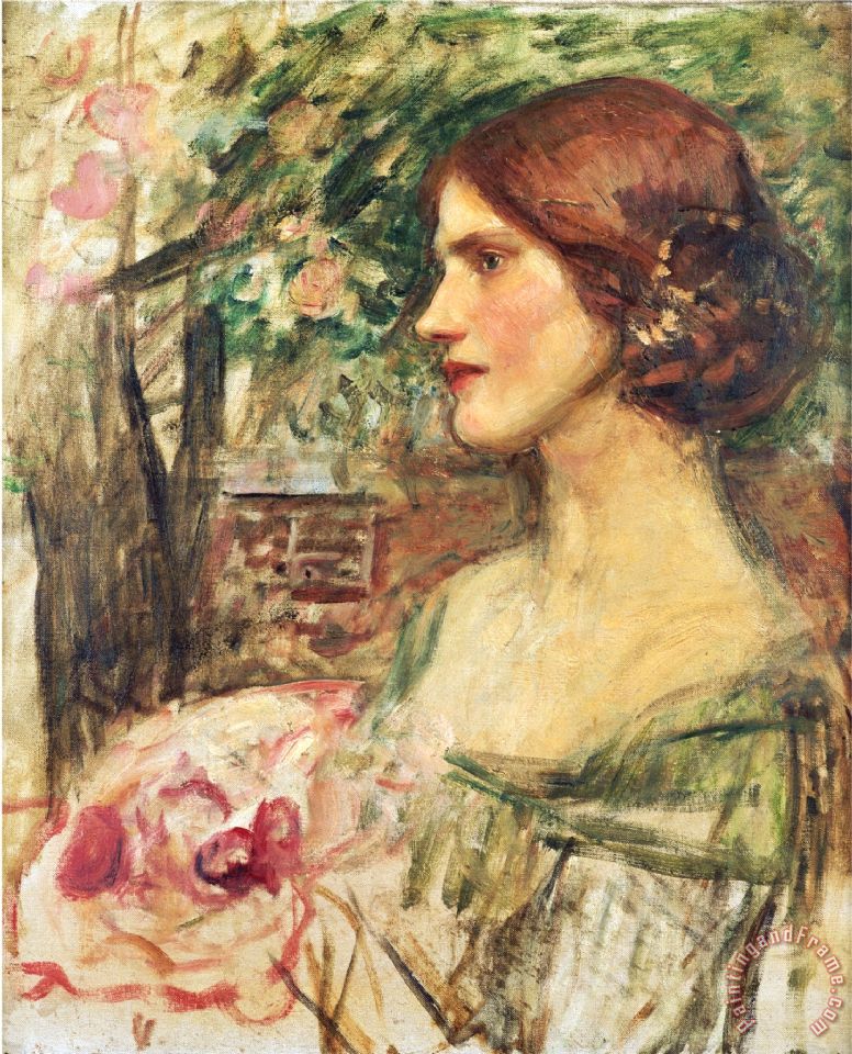 776x960 John William Waterhouse Portrait Of A Lady In A Green Dress - Lady In Green Dress Painting