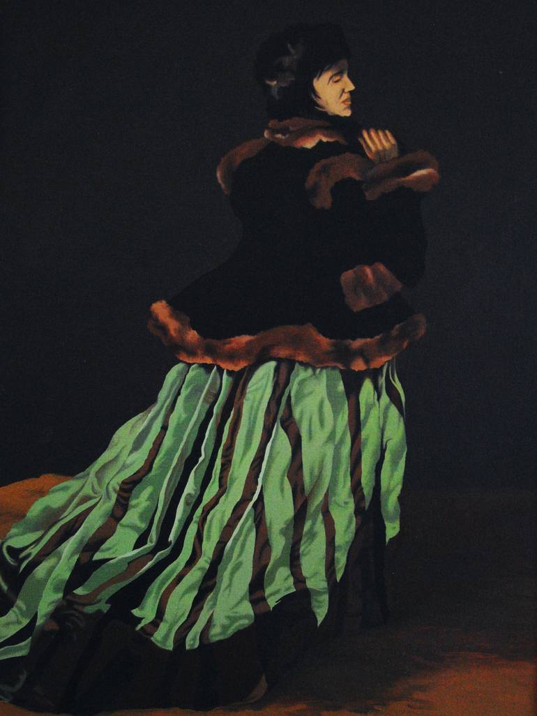 770x1026 Saatchi Art Lady In The Green Dress (Monet Study) Painting By - Lady In Green Dress Painting