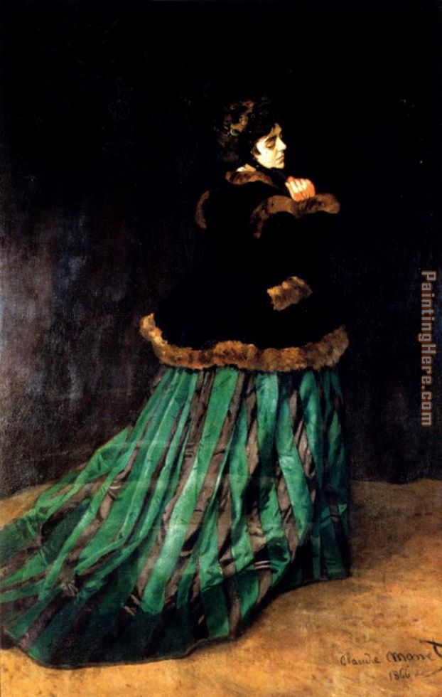 622x980 Claude Monet Woman In A Green Dress Painting Anysize 50% Off - Lady In Green Dress Painting