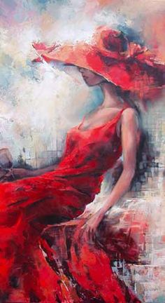 Lady In Hat Painting