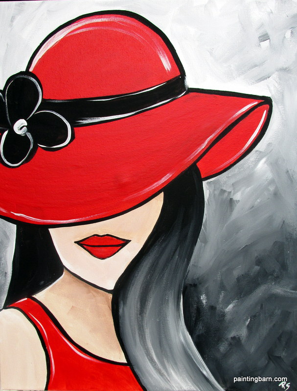 607x800 Lady In A Hat [144] Cart Painting Barn Studio - Lady In Hat Painting