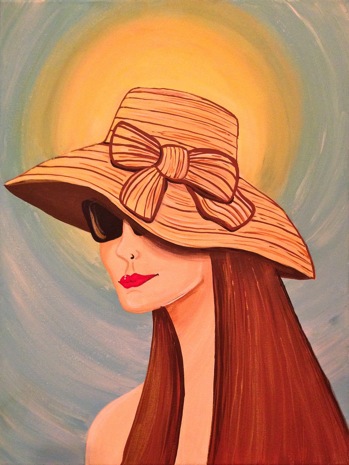 349x465 Lady With Hat - Lady In Hat Painting