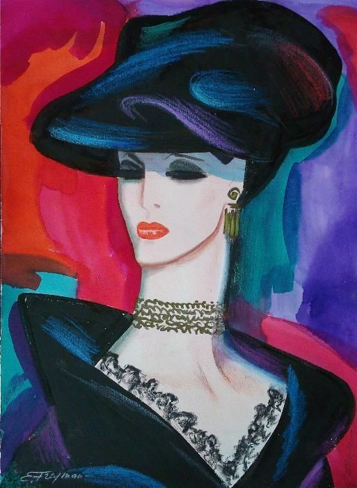 513x700 Lady With The Hat. 1 Art Impressionism - Lady In Hat Painting