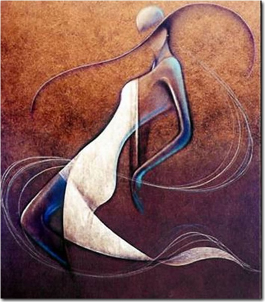 535x610 The Lady In The Big Hat - Lady In Hat Painting