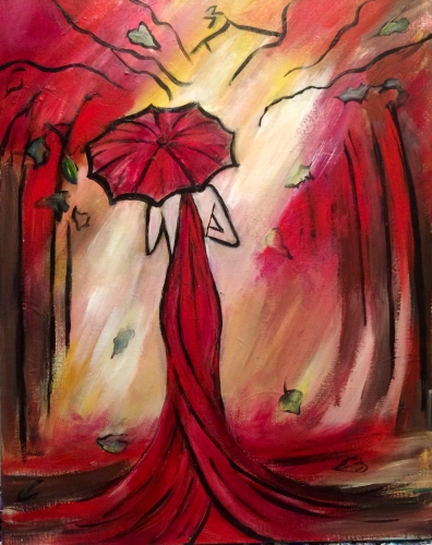 396x500 Pn - Lady In Red Painting