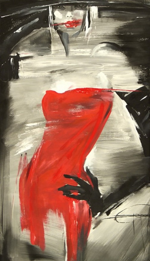 504x872 Beauty Will Save, Viola, Beauty In Everything - Lady In Red Painting
