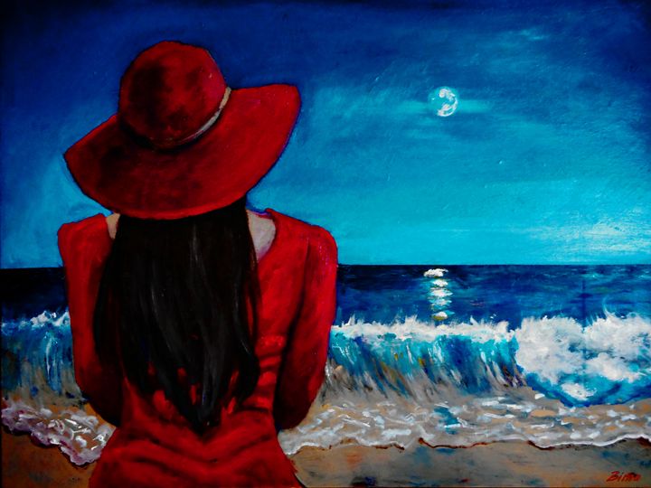 720x540 Lady In Red - Lady In Red Painting