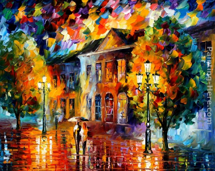 720x573 Leonid Afremov Rain Painting Anysize 50% Off - Lady In The Rain Painting