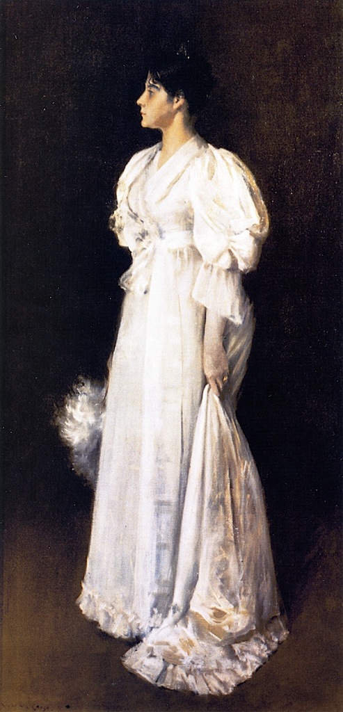 493x1024 Lady In White Painting William Merritt Chase Oil Paintings - Lady In White Painting