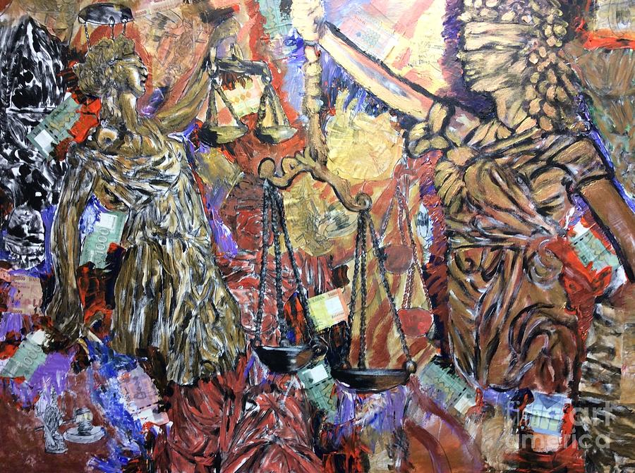 900x671 Lady Justice Painting By Rooster Art - Lady Justice Painting