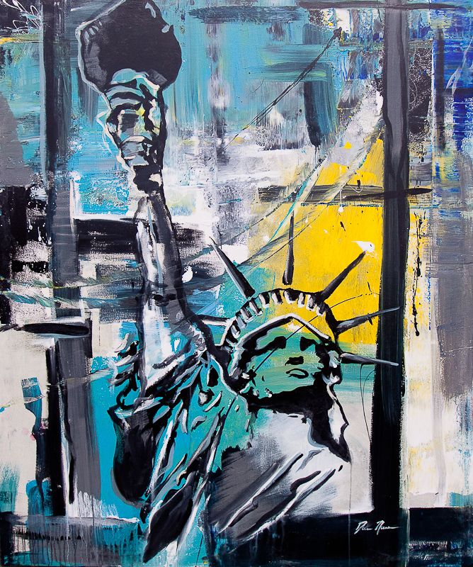 668x800 Lady Liberty Pop Art - Lady Liberty Painting