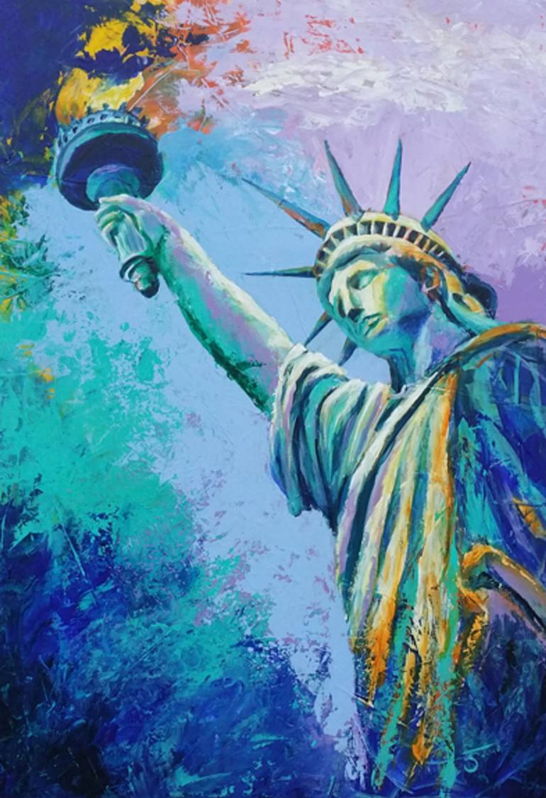 770x1126 Saatchi Art Lady Liberty Painting By Tanja Schneider - Lady Liberty Painting