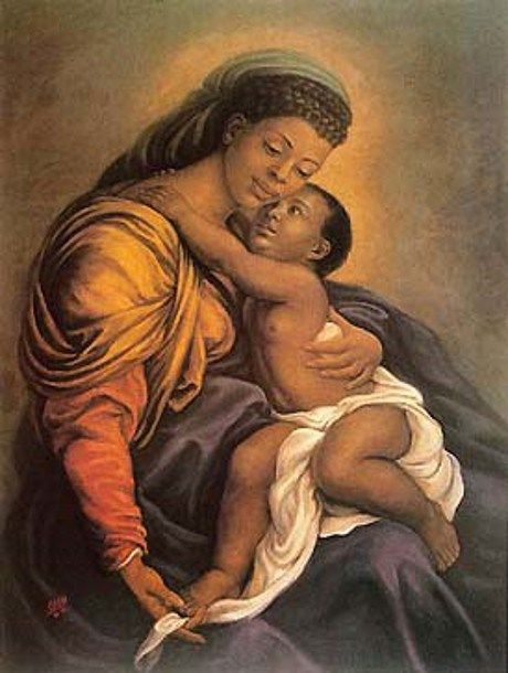 460x610 Madonna Child Black Madonna Madonna, Child - Lady Madonna Painting
